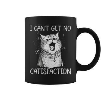 I Cant Get No Catisfaction Funny Cat Singer Kitty Music Coffee Mug | Mazezy