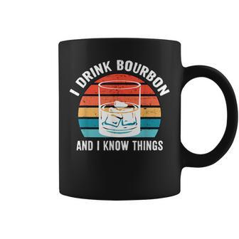 I Drink Bourbon And I Know Things Gifts Alcohol Funny Coffee Mug | Mazezy