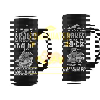 I Graduated Can I Go Back To Bed Now Funny Graduation Dog Coffee Mug | Mazezy