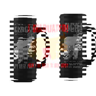 I Graduated Can I Go Back To Bed Now Funny Red Coffee Mug | Mazezy
