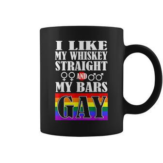 I Like My Whiskey Straight My Bars Gay Pride Lgbtq Coffee Mug | Mazezy