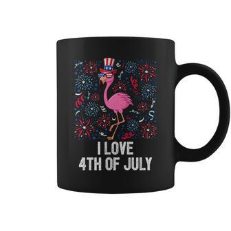 I Love 4Th Of July American Flag Us Patriotic Flamingo Bird Patriotic Funny Gifts Coffee Mug | Mazezy