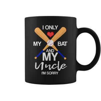 I Love My Bat And My Uncle Im Sorry Baseball Heart Design Coffee Mug | Mazezy