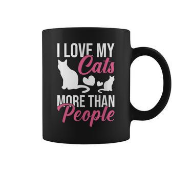 I Love My Cats More Than People Cat Lovers Coffee Mug - Thegiftio UK