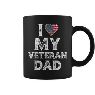 I Love My Veteran Dad Vintage Veterans Day Gift Coffee Mug | Mazezy