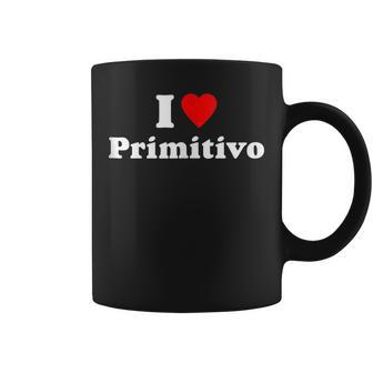 I Love Primitivo Retro Heart Italian Wine Lover Coffee Mug | Mazezy