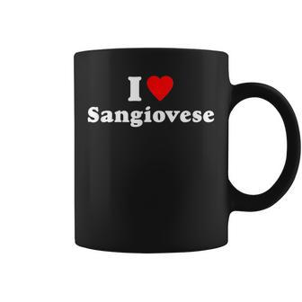 I Love Sangiovese Retro Heart Italian Wine Lover Coffee Mug | Mazezy