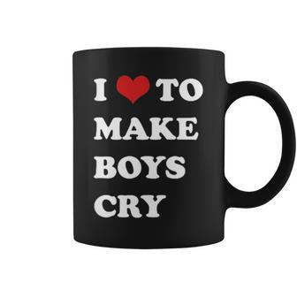 I Love To Make Boys Cry Red Heart Funny Bad Girl Women Coffee Mug | Mazezy