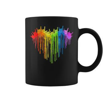 I Love You Hand Sign Rainbow Heart Asl Gay Pride Lgbt Coffee Mug - Thegiftio UK