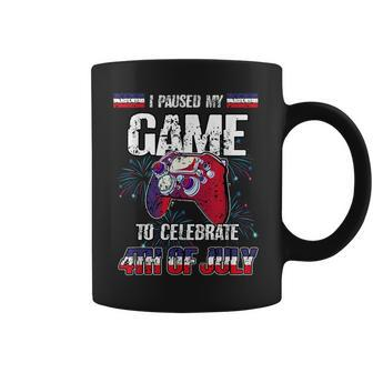 I Paused My Game To Celebrate 4Th Of July Funny Video Gaming Coffee Mug | Mazezy DE