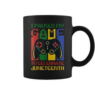 I Paused My Game To Celebrate Junenth Funny Gamer Coffee Mug - Thegiftio UK