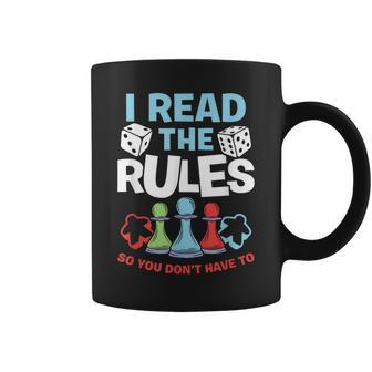 I Read The Rules Board Dice Chess Board Gaming Board Gamers  Coffee Mug