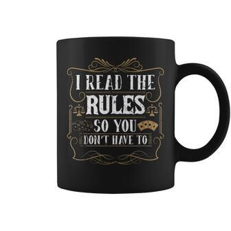 I Read The Rules So You Dont Have To Board Games Cards Games Funny Gifts Coffee Mug | Mazezy