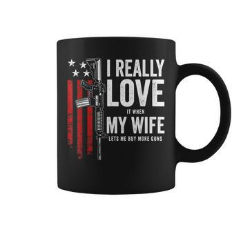 I Really Love It When My Wife Lets Me Buy More Guns Husband Coffee Mug - Thegiftio UK
