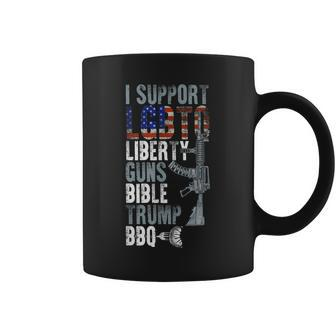 I Support Lgbtq Liberty Guns Bible Trump Bbq Donald Trump Coffee Mug | Mazezy