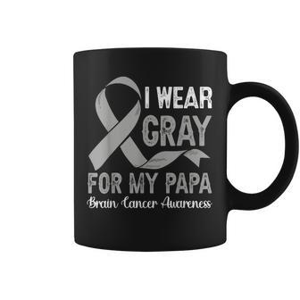 I Wear Gray For My Papa Brain Cancer Awareness Month Coffee Mug - Thegiftio UK