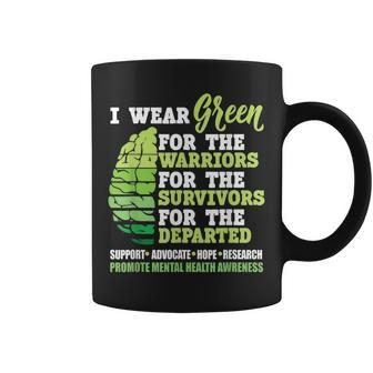 I Wear Green For The Warriors Mental Health Awareness Month Coffee Mug - Seseable