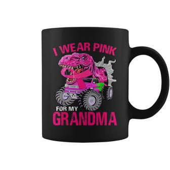 I Wear Pink For My Grandma Breast Cancer Dinosaur Gifts For Grandma Funny Gifts Coffee Mug | Mazezy CA