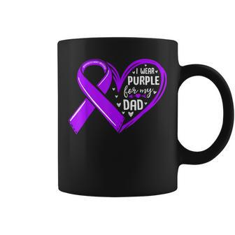 I Wear Purple For My Dad Daddy Pancreatic Cancer Awareness Coffee Mug - Thegiftio UK