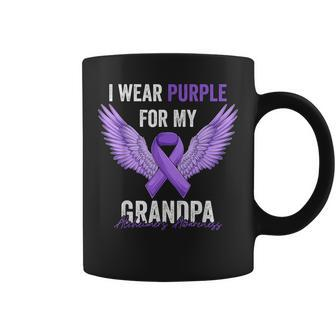 I Wear Purple For My Grandpa Dementia Alzheimers Awareness Coffee Mug | Mazezy