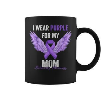I Wear Purple For My Mom Dementia Alzheimers Awareness Coffee Mug | Mazezy