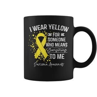 I Wear Yellow Sarcoma Cancer Yellow Ribbon Awareness Coffee Mug | Mazezy