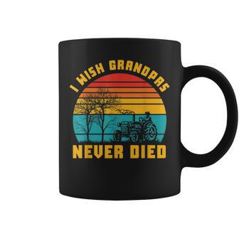 I Wish Grandpas Never Died Funny Retro Sunset Coffee Mug - Monsterry