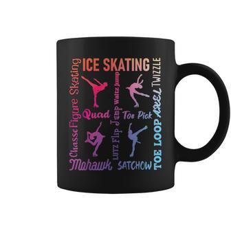 Ice Skating - Typography Girl Figure Skater Ice Skates Coffee Mug - Seseable