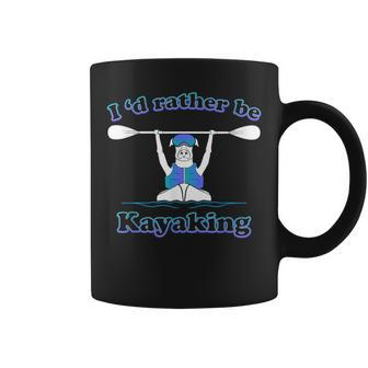 Id Rather Be Kayaking With Dog Funny Dog Kayak Graphic Coffee Mug - Monsterry