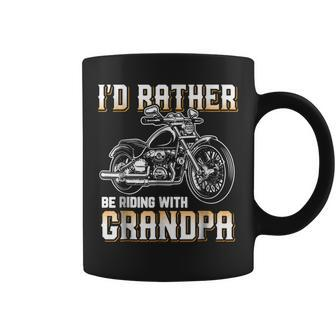 Id Rather Be Riding With Grandpa Biker Coffee Mug | Mazezy AU
