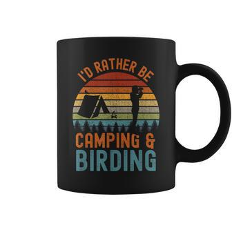 Id Rather Be Birding & Camping | Bird Watching Camper Bird Watching Funny Gifts Coffee Mug | Mazezy