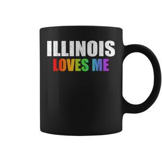 Illinois Gay Pride Lgbt Rainbow Love Chicago Lesbian T Gifts Coffee Mug | Mazezy