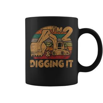 Im 2 Year Old Gift 2Nd Birthday Boy Excavator Construction Coffee Mug - Thegiftio UK
