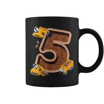 Im 5 And Digging It Dirty 5Th -Y Excavator 5Th Birthday Boy Coffee Mug | Mazezy