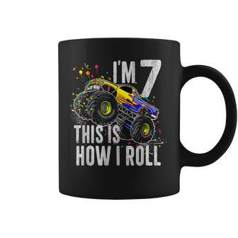 I'm 7 This Is How I Roll Monster Truck 7Th Birthday Boys Coffee Mug - Monsterry UK