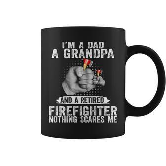 I’M A Dad A Grandpa And A Retired Firefighter Gifts On Back Coffee Mug | Mazezy