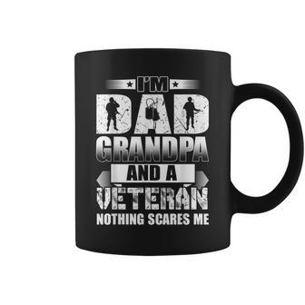 Im A Dad Granpa And A Veteran Nothing Scares Me Mens Coffee Mug | Mazezy