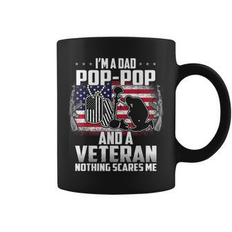 Im A Dad Poppop And A Veteran Nothing Scares Me Gift Coffee Mug | Mazezy