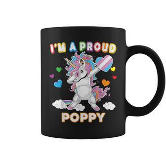 Im A Proud Transgender Poppy Lgbt Pride Dabbing Unicorn Coffee Mug | Mazezy