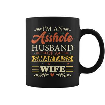 Im An Asshole Husband Of A Smartass Wife Funny Gift For Women Coffee Mug | Mazezy DE