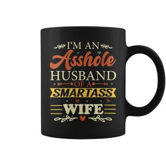 Im An Asshole Husband Of A Smartass Wife Funny Gift For Womens Gift For Women Coffee Mug | Mazezy