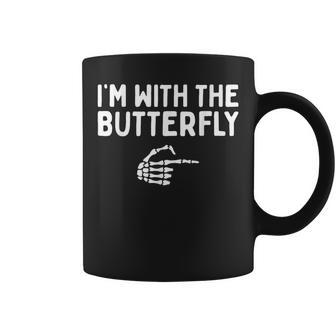 I'm With The Butterfly Halloween Costume Matching Couples Coffee Mug | Mazezy CA