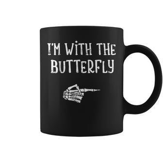 I'm With The Butterfly Matching Couple Costume Halloween Coffee Mug - Seseable