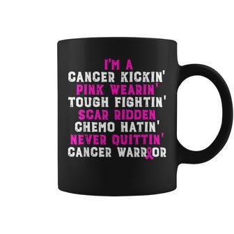 I'm A Cancer Kicking Pink Wearing Breast Cancer Awareness Coffee Mug - Seseable