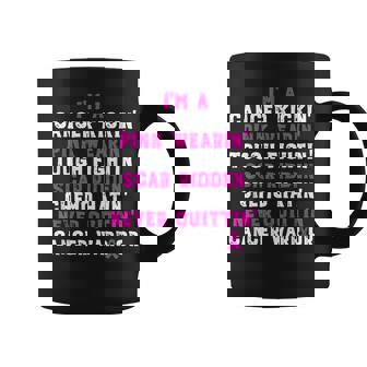 I'm A Cancer Kicking Pink Wearing Breast Cancer Awareness Coffee Mug - Seseable