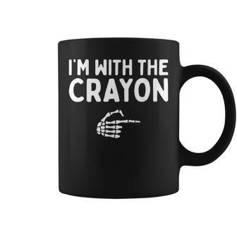 I'm With The Crayon Halloween Costume Matching Couples Coffee Mug - Monsterry