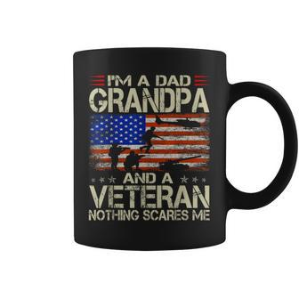 I'm A Dad Grandpa And Veteran Retro Papa Grandpa Coffee Mug - Seseable
