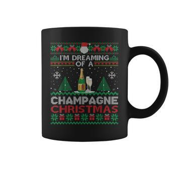 I'm Dreaming Of A Champagne Christmas Ugly Sweater Party Coffee Mug | Mazezy AU