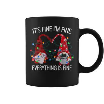 Im Fine Everything Is Fine Gnomes Christmas Lights 2021 Coffee Mug | Mazezy