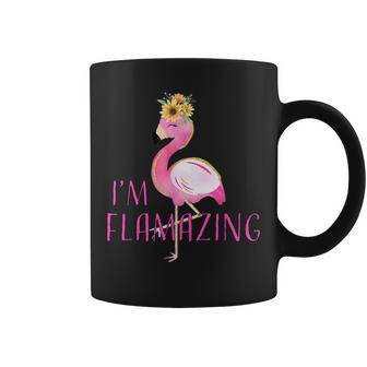 Im Flamazing Women Girls Funny Flamingo Graphic Amazing Coffee Mug | Mazezy
